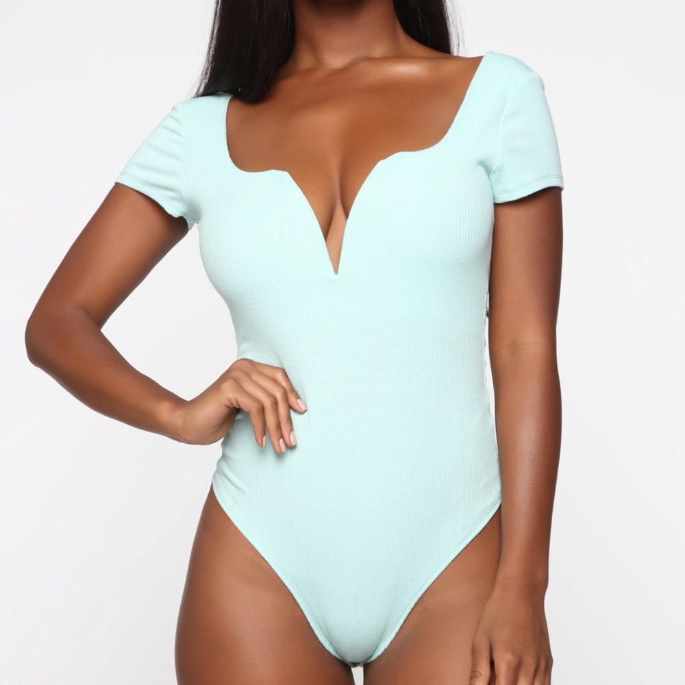 Mint Ribbes Bodysuit - Picture 2 of 6